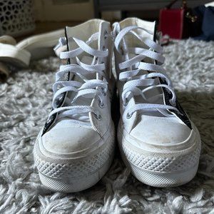 Black and white platform converse